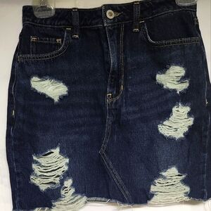 Hollister Distressed Denim Skirt